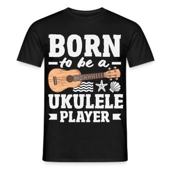 Designs et expressions amusantes de ukulélé - T-shirt homme - noir - Devant - AI Model Male 178 light (178cm)