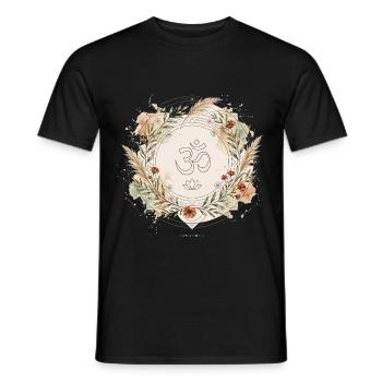 Om Lotus Mandala Yoga Boho Zen - T-shirt homme - noir - Devant - AI Model Male 178 light (178cm)