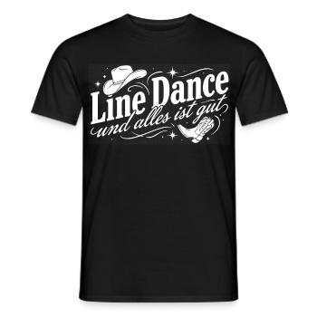 Line Dance Liebe - Männer T-Shirt - Schwarz - Vorne - AI Model Male 178 light (178cm)