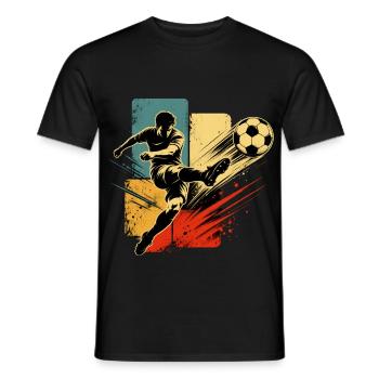 Fußball Retro Vintage - Männer T-Shirt - Schwarz - Vorne - AI Model Male 178 light (178cm)