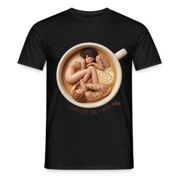 Caffeine Cuddle Cup - Men's T-Shirt - black - Front - AI Model Male 178 light (178cm)
