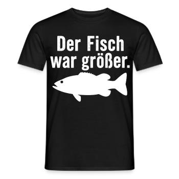 Der Fisch war größer Lustiger Anglerspruch Angel - Männer T-Shirt - Schwarz - Vorne - AI Model Male 178 light (178cm)