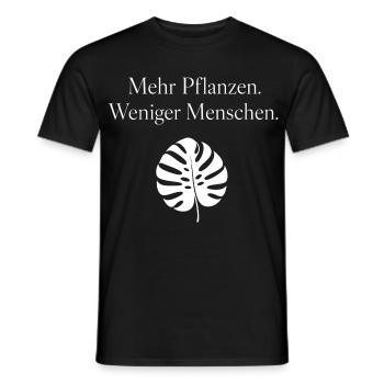 Mehr Pflanzen Weniger Menschen Spruch Hobbygärtner - Männer T-Shirt - Schwarz - Vorne - AI Model Male 178 light (178cm)