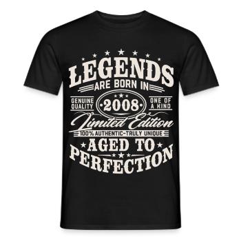 2008 Jahrgang geboren Legenden Vintage Geburtstag - Männer T-Shirt - Schwarz - Vorne - AI Model Male 178 light (178cm)
