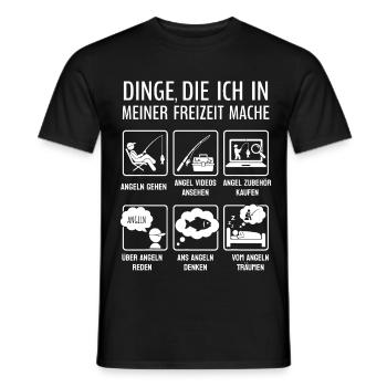 Lustiges Angeln Fischer Freizeit Hobby Spruch - T-shirt homme - noir - Devant - AI Model Male 178 light (178cm)