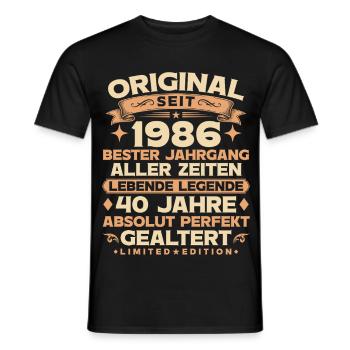 Original 1986 Jahrgang Legende 40. Geburtstag - Männer T-Shirt - Schwarz - Vorne - AI Model Male 178 light (178cm)
