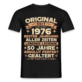 Original 1976 Jahrgang Legende 50. Geburtstag - Männer T-Shirt - Schwarz - Vorne - AI Model Male 178 light (178cm)