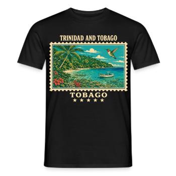 Marque de voyage vintage de Trinité-et-Tobago - T-shirt homme - noir - Devant - AI Model Male 178 light (178cm)