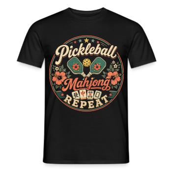 Pickleball Mahjong Passion Joueur Vintage - T-shirt homme - noir - Devant - AI Model Male 178 light (178cm)