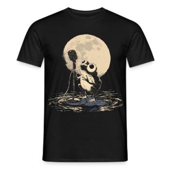 Singender Frosch Sänger Musik Amphibie - Männer T-Shirt - Schwarz - Vorne - AI Model Male 178 light (178cm)
