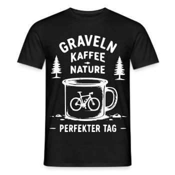 Gravel Kaffee Natur Fahrrad-Tasse - Männer T-Shirt - Schwarz - Vorne - AI Model Male 178 light (178cm)