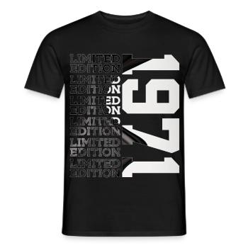 55 ANS ÉDITION LIMITÉE 1971 55E ANNIVERSAIRE - T-shirt homme - noir - Devant - AI Model Male 178 light (178cm)