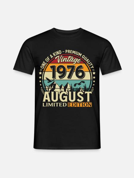 50. Geburtstag Geschenk Mann Original 1976 August - Mænd T-shirt - sort