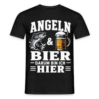 Angeln und Bier Angler Spruch Hobbyangeln - Männer T-Shirt - Schwarz - Vorne - AI Model Male 178 light (178cm)
