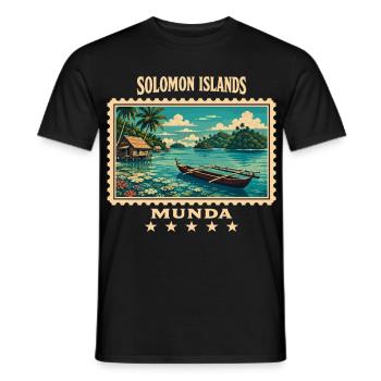 Solomon Islands Munda Vintage Travel Brand - Men's T-Shirt - black - Front - AI Model Male 178 light (178cm)