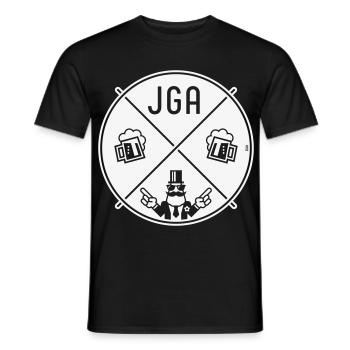 JGA Bräutigam Handzeichen Bier Kreis Symbol NEG 1C - Männer T-Shirt - Schwarz - Vorne - AI Model Male 178 light (178cm)