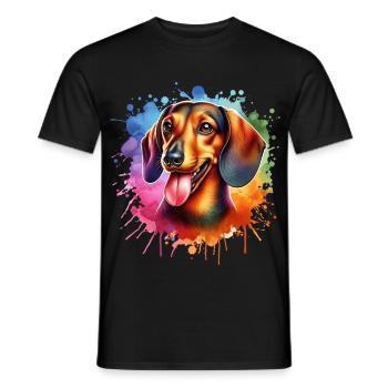 Dackel Motiv - Männer T-Shirt - Schwarz - Vorne - AI Model Male 178 light (178cm)