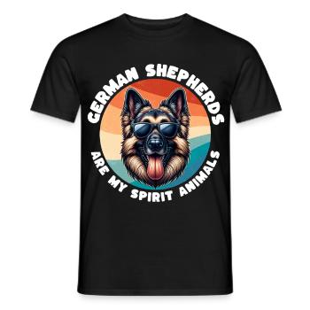 Lustige Deutscher Schäferhund Sprüche - Männer T-Shirt - Schwarz - Vorne - AI Model Male 178 light (178cm)