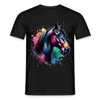 Trakehner Motiv Pferd - Männer T-Shirt - Schwarz - Vorne - AI Model Male 178 light (178cm)