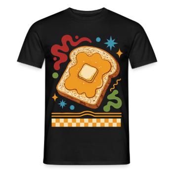Petit-déjeuner Brunch drôle Café Pancake Bacon Érable - T-shirt homme - noir - Devant - AI Model Male 178 light (178cm)