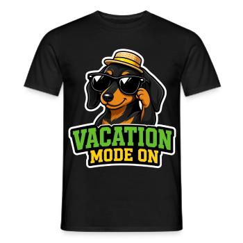 Vacation Mode On Dackel Hund Spruch T-Shirt Urlaub - Männer T-Shirt - Schwarz - Vorne - AI Model Male 178 light (178cm)