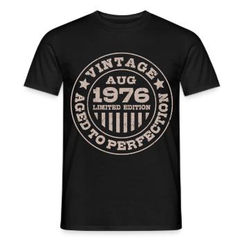 Vintage August 1976 Limited Edition Circle - Men's T-Shirt - black - Front - AI Model Male 178 light (178cm)
