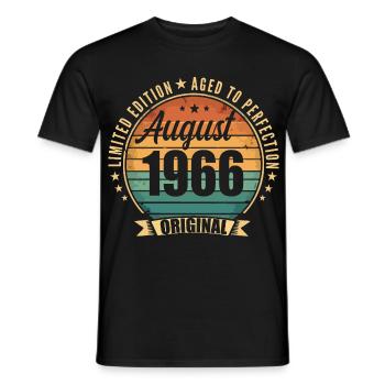 Août 1966 Anniversaire Édition Limitée Vintage - T-shirt homme - noir - Devant - AI Model Male 178 light (178cm)