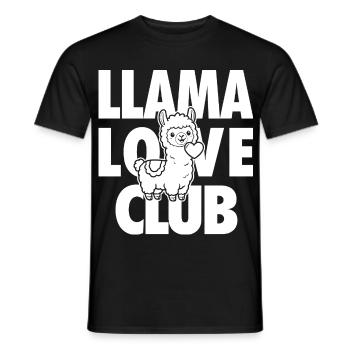 Llama Love Club – Lama au cœur - T-shirt homme - noir - Devant - AI Model Male 178 light (178cm)