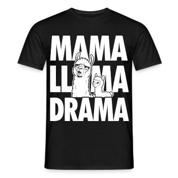 Mama Llama Drama – Funny Family Motif - Men's T-Shirt - black - Front - AI Model Male 178 light (178cm)
