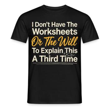 Pas de fiches d’exercices, pas de chemise testamentaire - T-shirt homme - noir - Devant - AI Model Male 178 light (178cm)