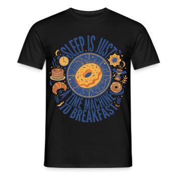 Frühstücksschlaf ist nur eine Zeitmaschine - Männer T-Shirt - Schwarz - Vorne - AI Model Male 178 light (178cm)