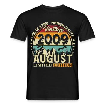 17. Geburtstag Geschenk Mann Original 2009 August - Männer T-Shirt - Schwarz - Vorne - AI Model Male 178 light (178cm)