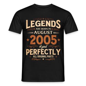 21. Geburtstag Geschenk Mann Legende August 2005 - Männer T-Shirt - Schwarz - Vorne - AI Model Male 178 light (178cm)