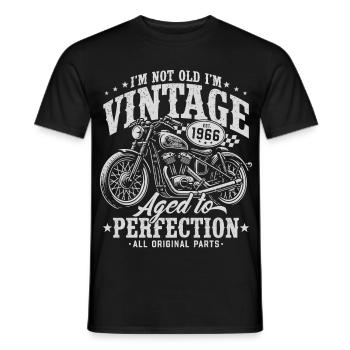 1966 Vintage Vintage Motorcycle Birthday Gift - Men's T-Shirt - black - Front - AI Model Male 178 light (178cm)