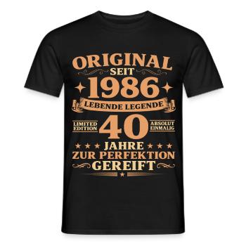 Original Baujahr 1986 geboren 40. Geburtstag - Männer T-Shirt - Schwarz - Vorne - AI Model Male 178 light (178cm)