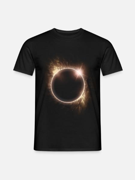 Fire Circle Solar Eclipse - Men's T-Shirt - black