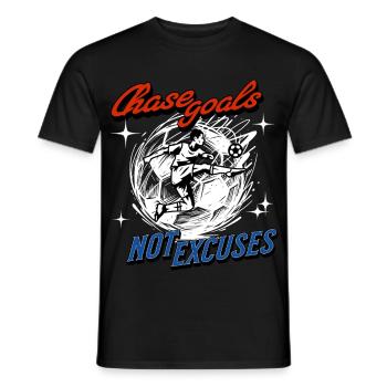 Fußball Shirt – Chase Goals Not Excuses - Männer T-Shirt - Schwarz - Vorne - AI Model Male 178 light (178cm)