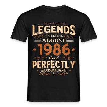 Légende du 40e anniversaire du mari Août 1986 - T-shirt homme - noir - Devant - AI Model Male 178 light (178cm)