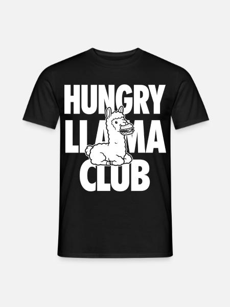 Hungry Llama Club with Burger - Men's T-Shirt - black