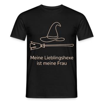 Lieblingshexe Hexenhut Hexenbesen - Männer T-Shirt - Schwarz - Vorne - AI Model Male 178 light (178cm)