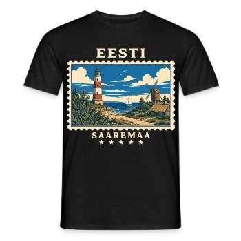 Estland Saaremaa Vintage Reisemarke - Männer T-Shirt - Schwarz - Vorne - AI Model Male 178 light (178cm)