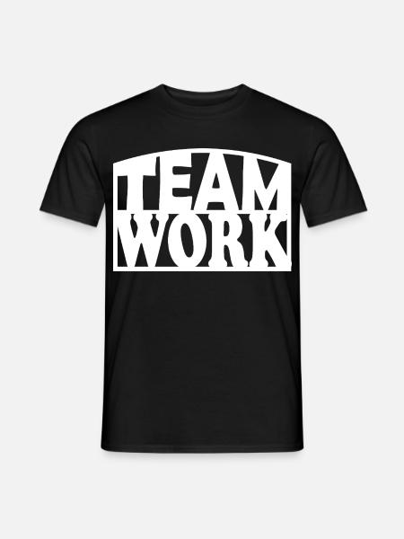 Teamwork Kraftvolles Blockbuchstaben-Design - Männer T-Shirt - Schwarz