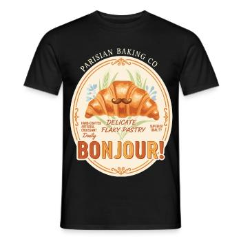 Petit-déjeuner Brunch drôle Café Beurre de cacahuète Érable - T-shirt homme - noir - Devant - AI Model Male 178 light (178cm)