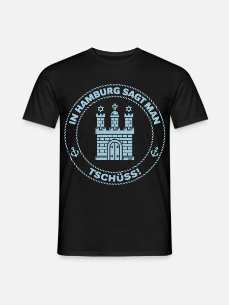 In Hamburg Sagt Man Tschüss! (Abschied / Sky Blue) - Männer T-Shirt - Schwarz