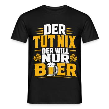 Der tut nix der will nur Bier - Männer T-Shirt - Schwarz - Vorne - AI Model Male 178 light (178cm)