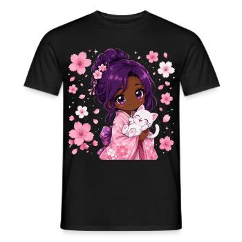Black Girl Japanese - Men's T-Shirt - black - Front - AI Model Male 178 light (178cm)