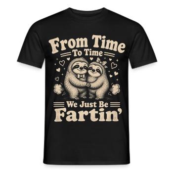 From time to time we are just Fartin - Men's T-Shirt - black - Front - AI Model Male 178 light (178cm)