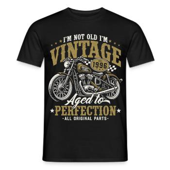 Cadeau d’anniversaire de moto vintage vintage 1996 - T-shirt homme - noir - Devant - AI Model Male 178 light (178cm)