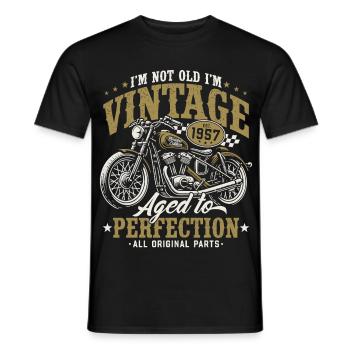 1957 Jahrgang Vintage Motorrad Geburtstag Geschenk - Männer T-Shirt - Schwarz - Vorne - AI Model Male 178 light (178cm)