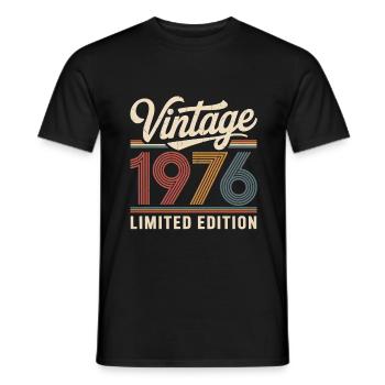 Original 1976 Vintage Vintage Retro Birthday - Men's T-Shirt - black - Front - AI Model Male 178 light (178cm)